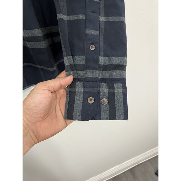 Mizzen Main Proctor Button Up Shirt Windowpane Work Business Office Dad Casual - Picture 3 of 14